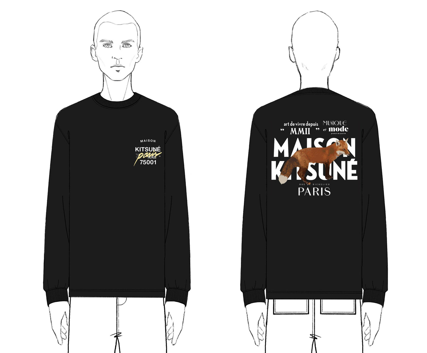MMII PROFILE FOX OVERSIZE LONG SLEEVE TEE-SHIRT