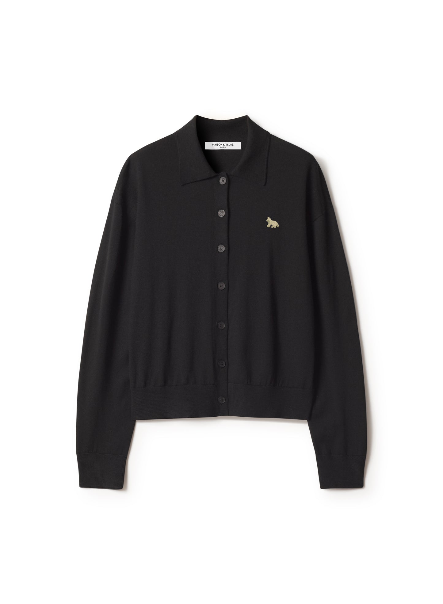 PROFILE FOX MERINO RELAXED POLO CARDIGAN
