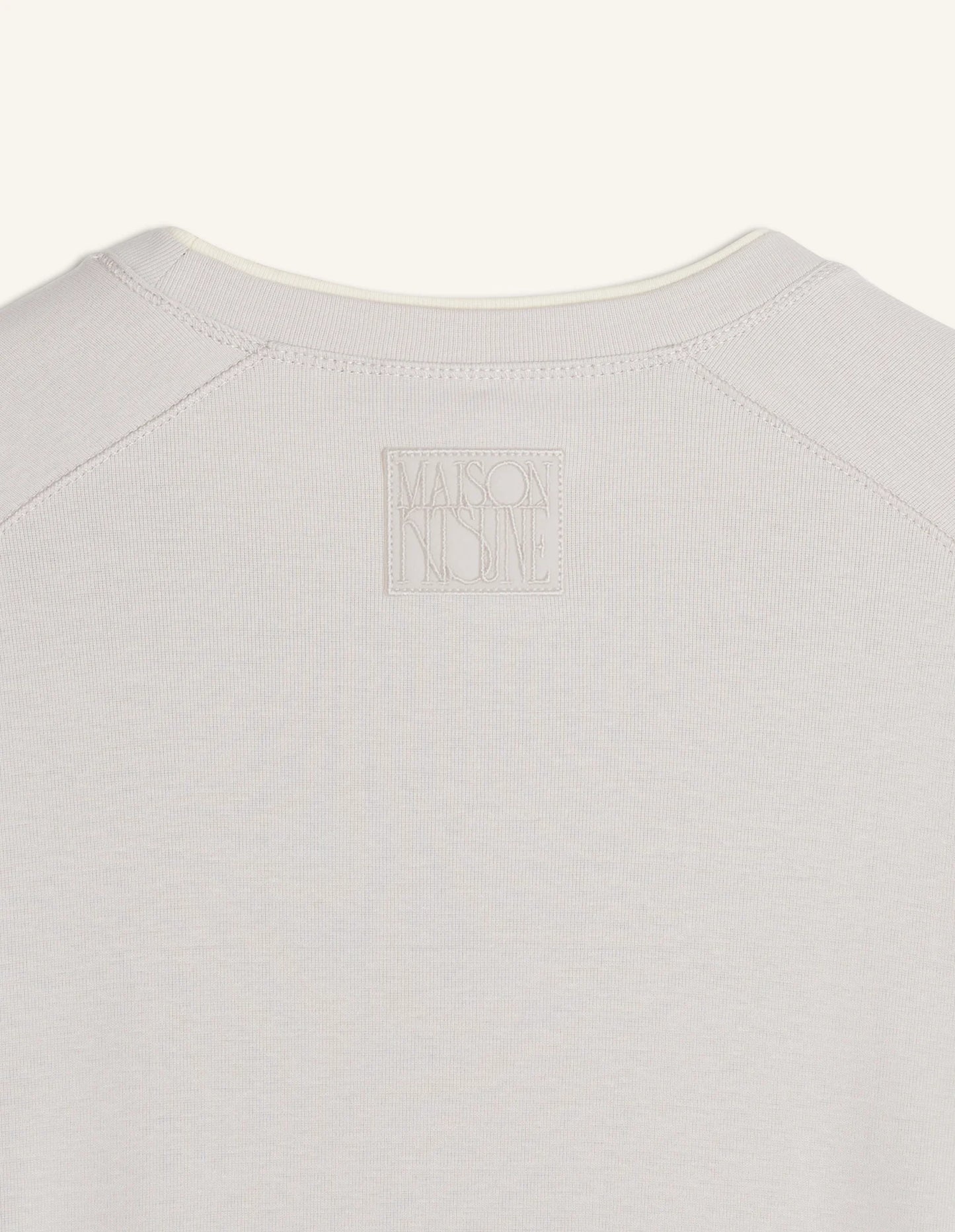 CONTRASTED RIB FITTED TEE-SHIRT