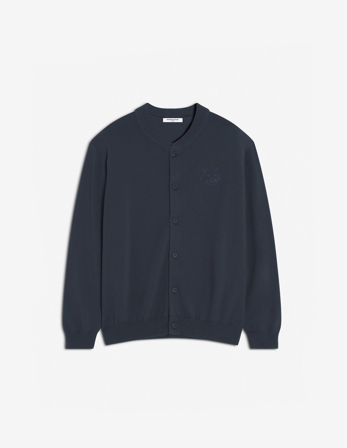 BOLD FOX HEAD EMBROIDERED KNITTED BLOUSON