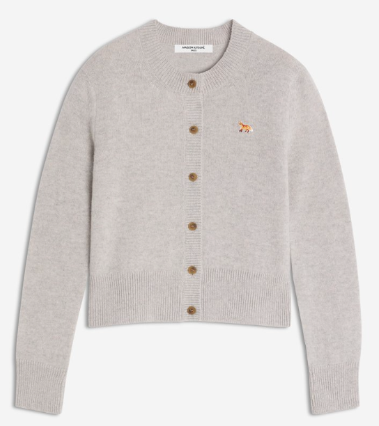 BABY FOX LAMBSWOOL FITTED CARDIGAN