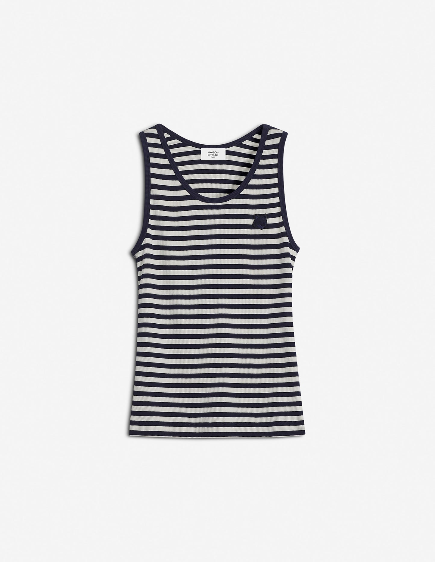 BOLD FOX HEAD PATCH MULTI STRIPES RIBBED TANK TOP