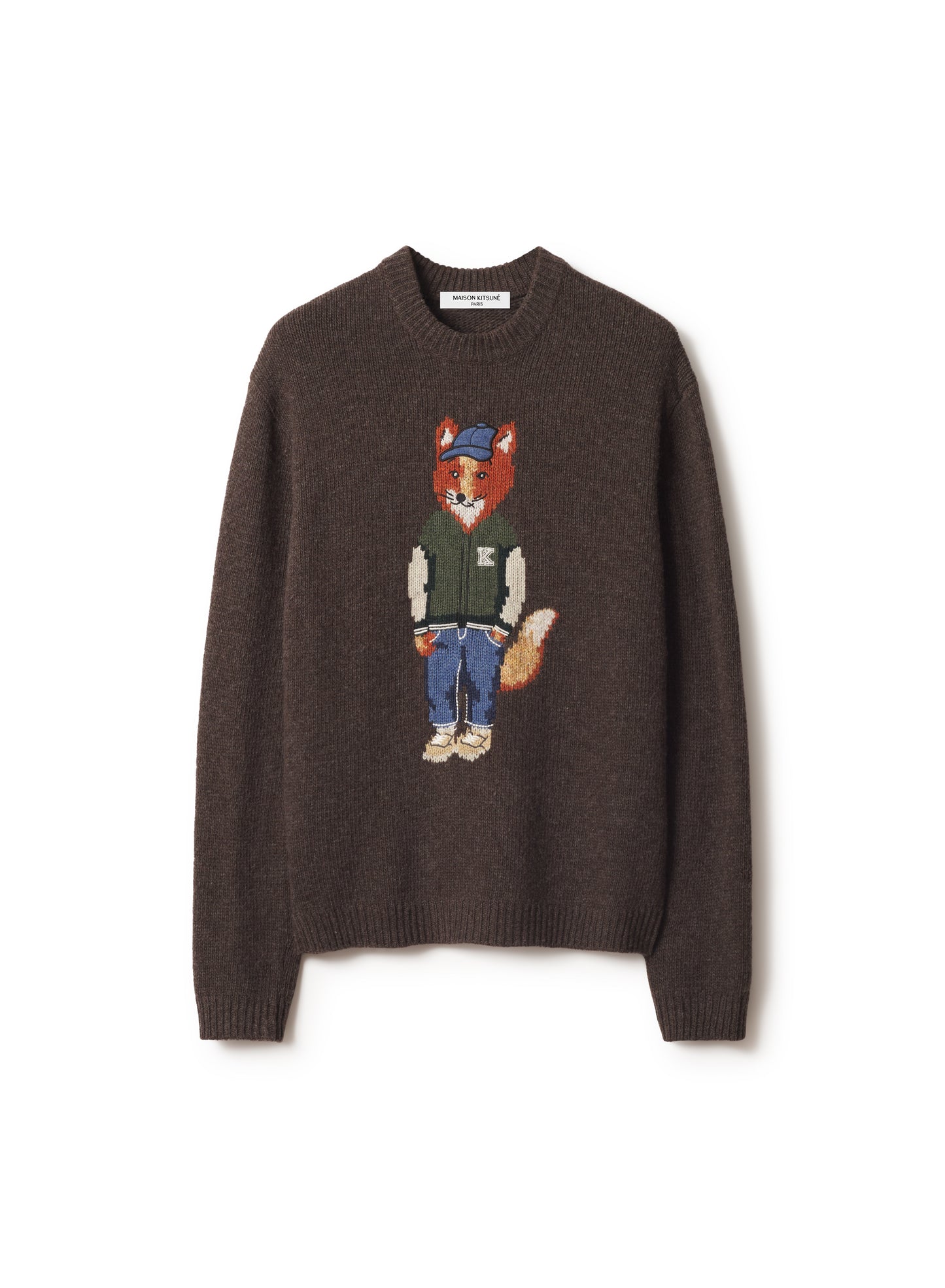 DRESSED FOX INTARSIA WOOL JUMPER