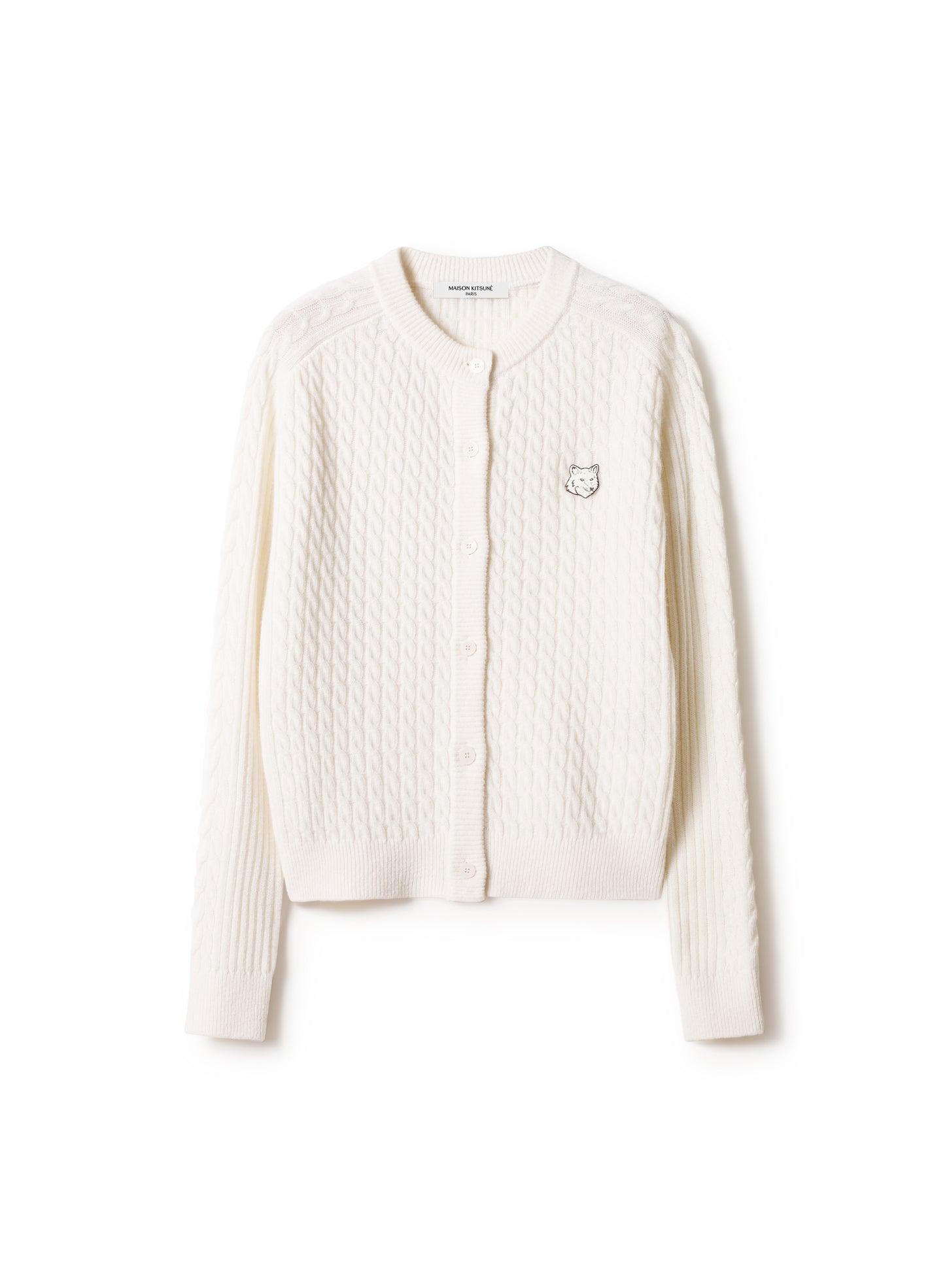 FOX HEAD CABLE KNIT CARDIGAN
