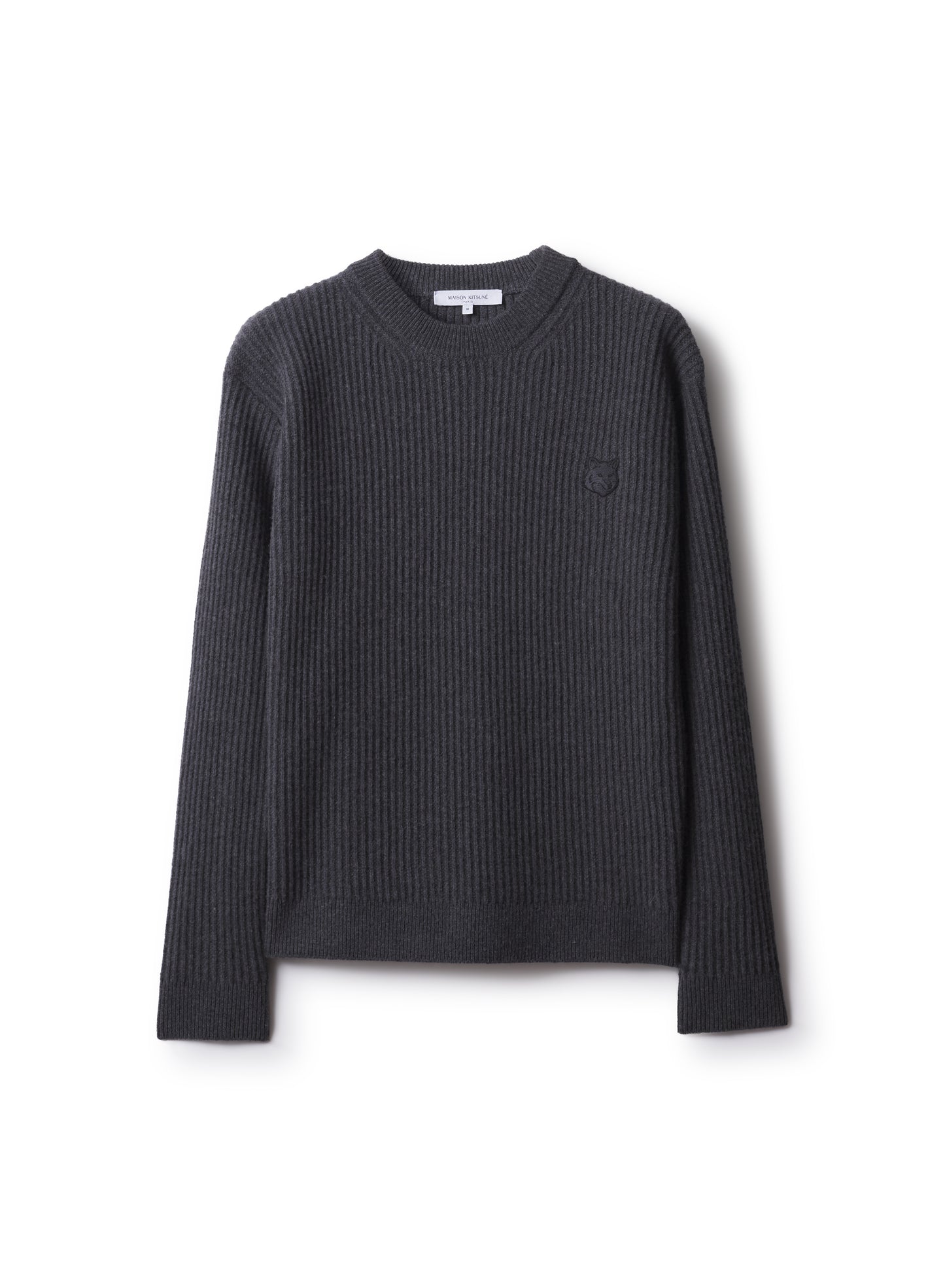 FOX HEAD WOOL RIBBED JUMPER