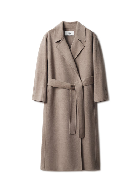 DOUBLE-FACE BELTED WOOL COAT