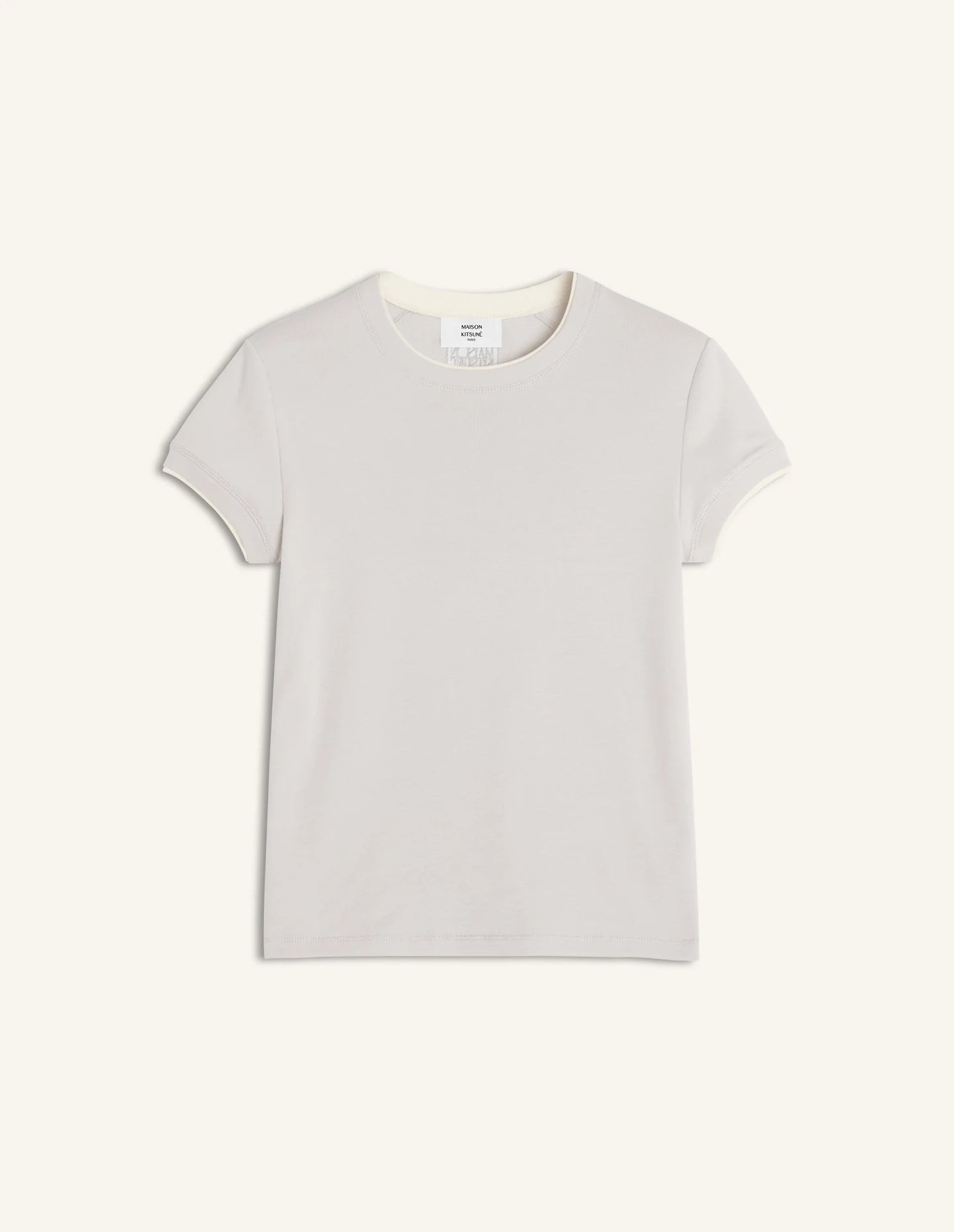 CONTRASTED RIB FITTED TEE-SHIRT
