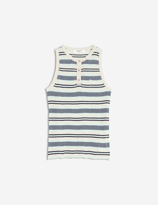 FINE RIB STRIPED TANK TOP