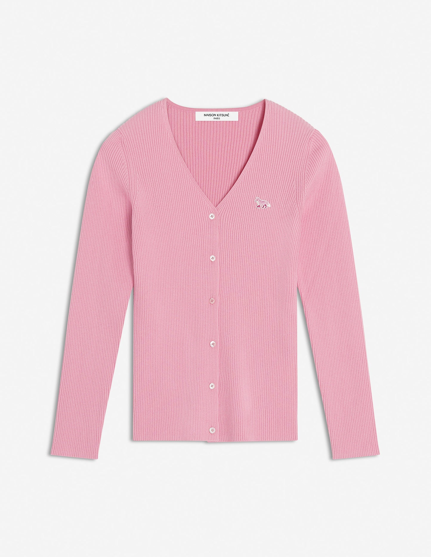 BABY FOX PATCH FINE RIBBED CARDIGAN