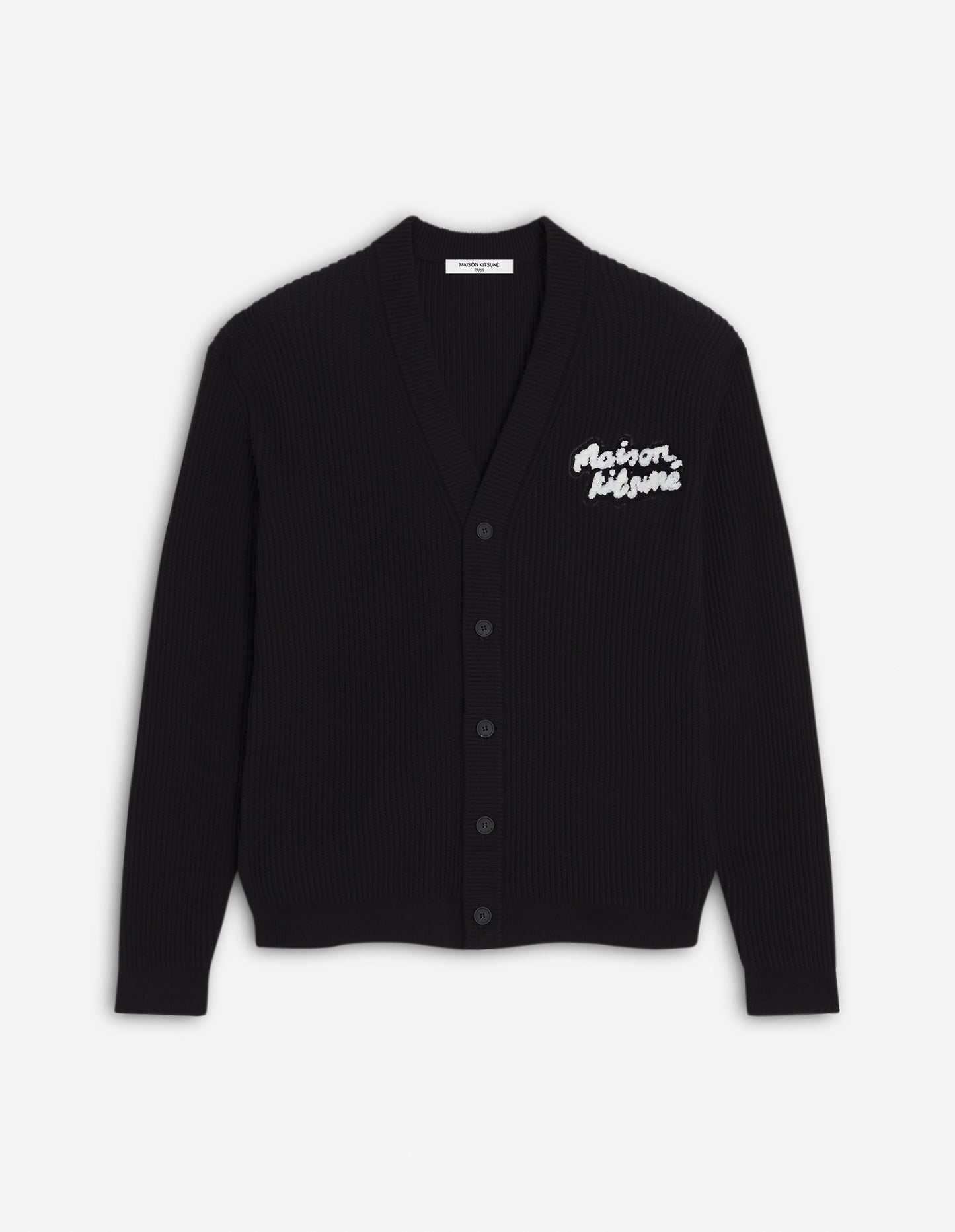 MAISON KITSUNE HANDWRITING COMFORT RIBBED CARDIGAN