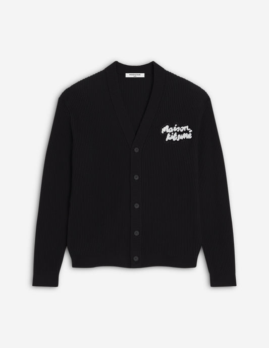 MAISON KITSUNE HANDWRITING COMFORT RIBBED CARDIGAN