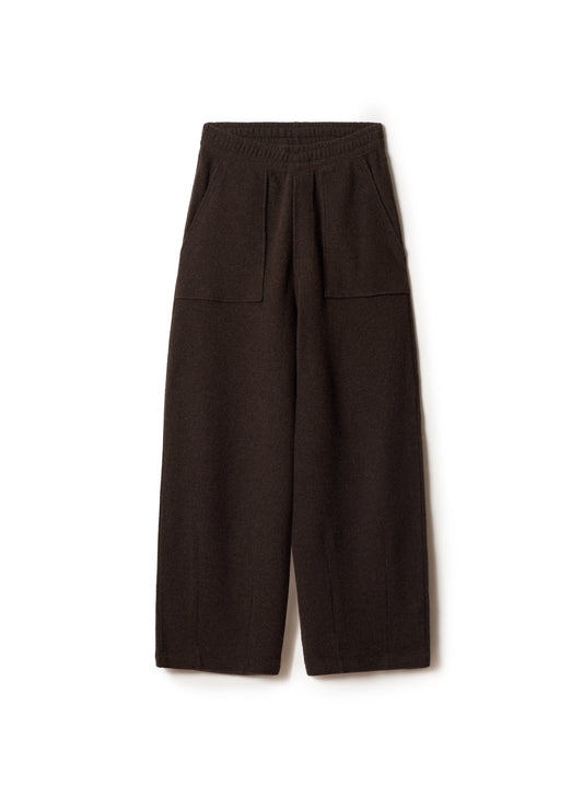 WOOL FLEECE WIDE LEG JOG PANTS