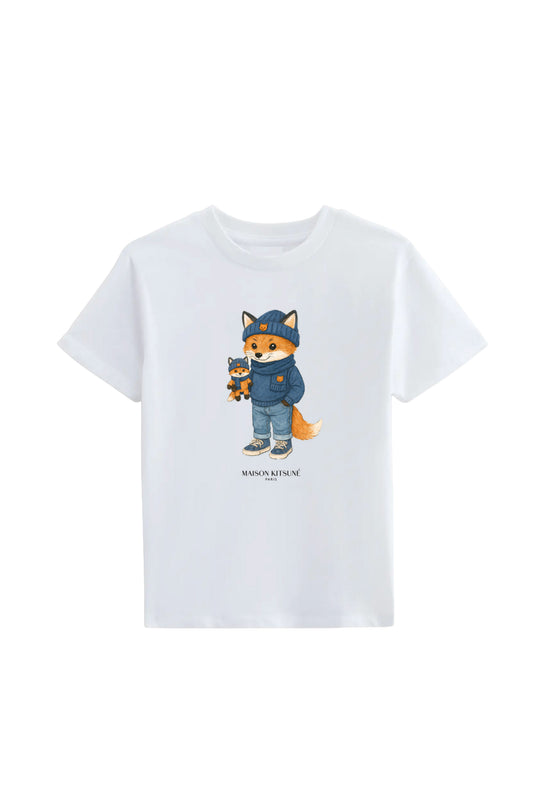 WINTER DRESSED KIDDY FOX KID TEE-SHIRT