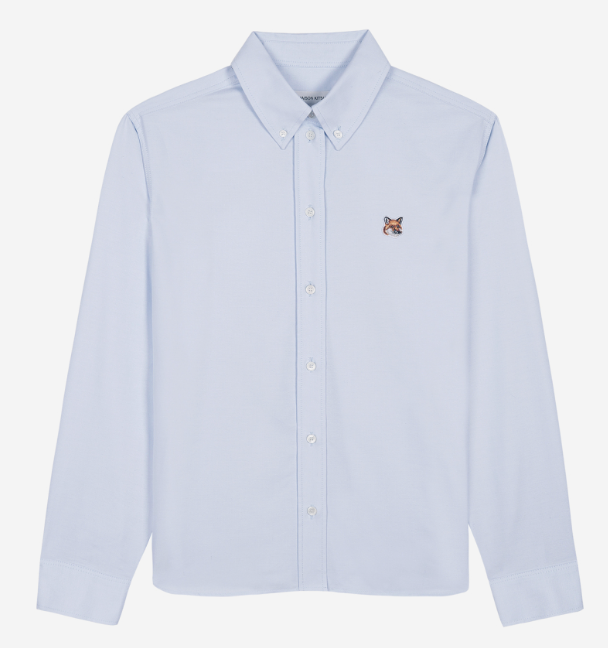 BUTTON-DOWN CLASSIC SHIRT WITH INSTITUTIONAL FOX HEAD PATCH IN OXFORD