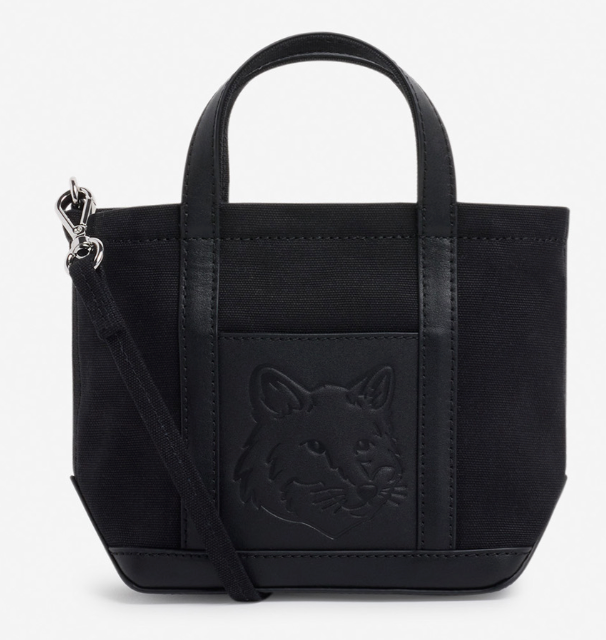 FESTIVE FOX HEAD MINI TOTE BLACK-U