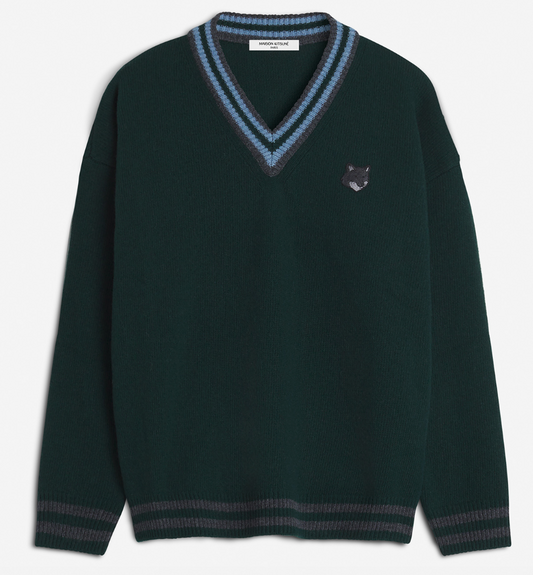 BOLD FOX HEAD PATCH COMFORT JUMPER BOTTLE GREEN-L