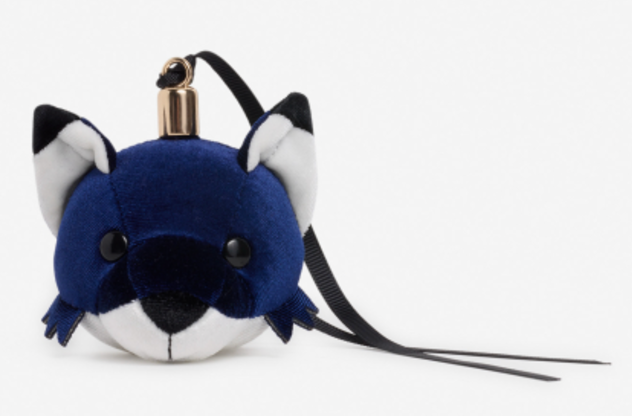 FESTIVE FOX HEAD CHRISTMAS TREE BULB INK BLUE