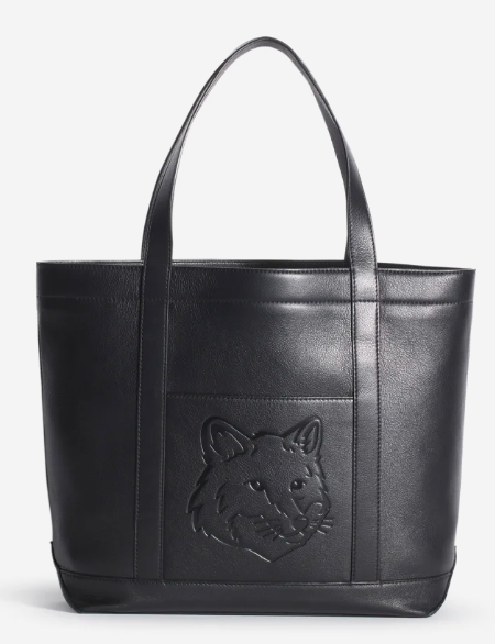 FOX HEAD LEATHER MEDIUM TOTE