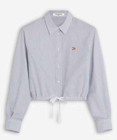 DRAWSTRING CROPPED SHIRT