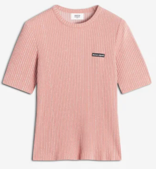 MAISON KITSUNE HANDWRITING LABEL FITTED TEE-SHIRT