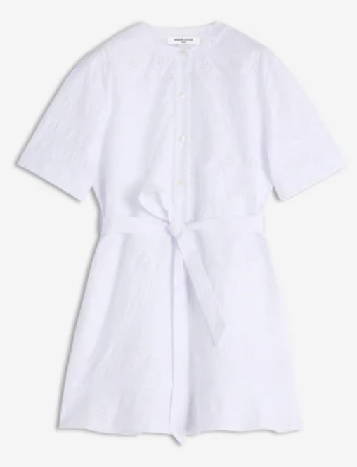BRODERIE ANGLAISE GODET MINI DRESS