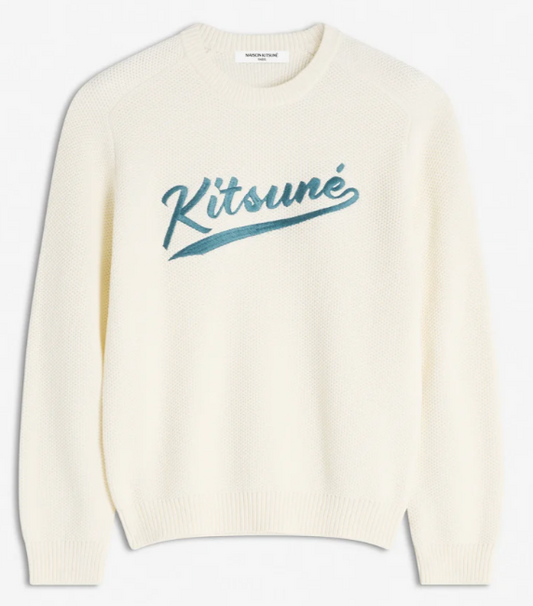 KITSUNE VARSITY EMBROIDERED MESH JUMPER