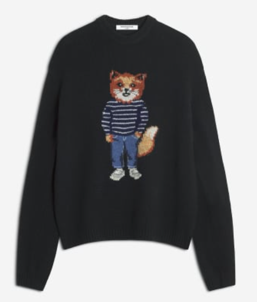 DRESSED FOX INTARSIA WOOL JUMPER