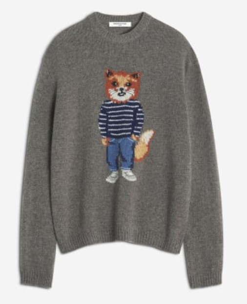 DRESSED FOX INTARSIA WOOL JUMPER