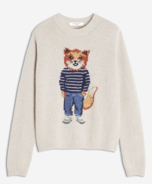 DRESSED FOX INTARSIA WOOL JUMPER
