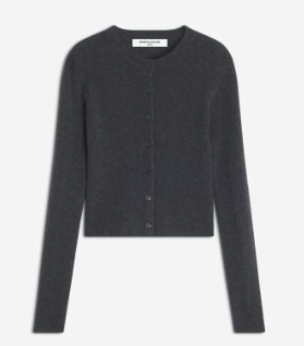 FINE RIB CASHMERE FITTED CARDIGAN