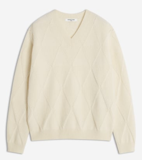 TEXTURED WOOL ARGYLE JUMPER