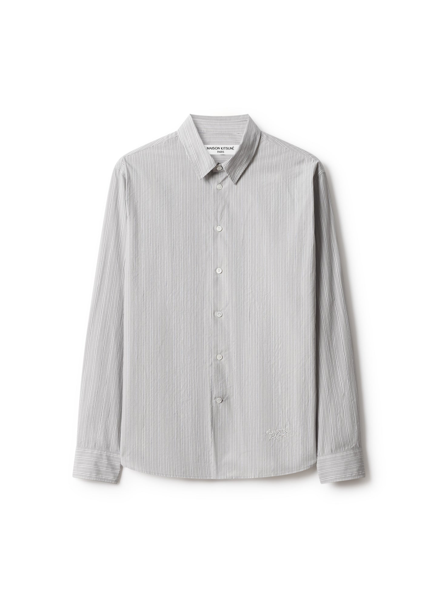MAISON KITSUNÉ HANDWRITING STRIPED CASUAL SHIRT