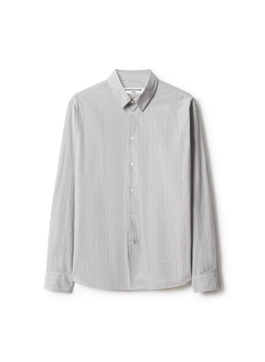 MAISON KITSUNÉ HANDWRITING STRIPED CASUAL SHIRT