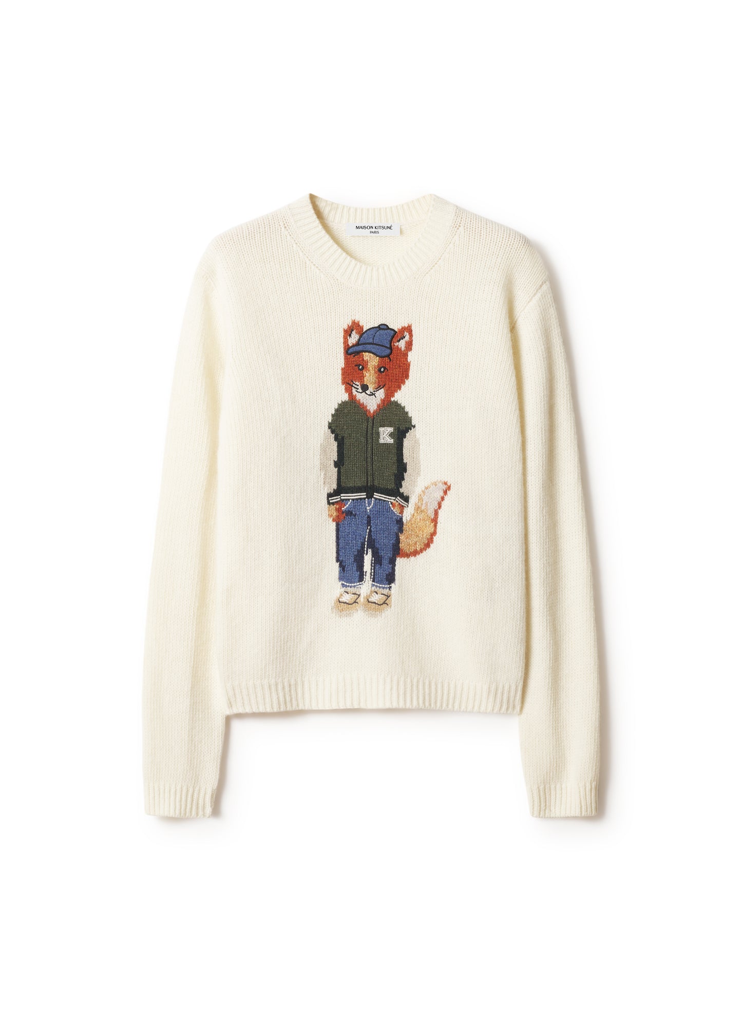DRESSED FOX INTARSIA WOOL JUMPER