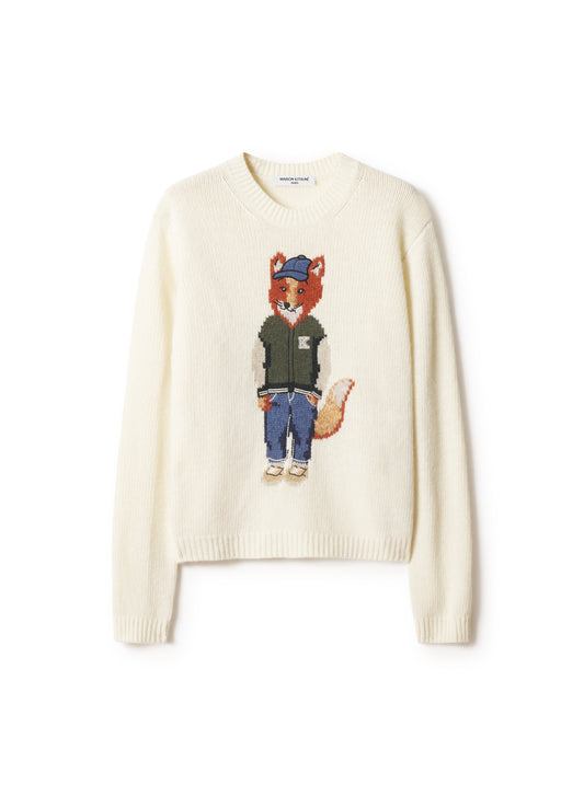 DRESSED FOX INTARSIA WOOL JUMPER