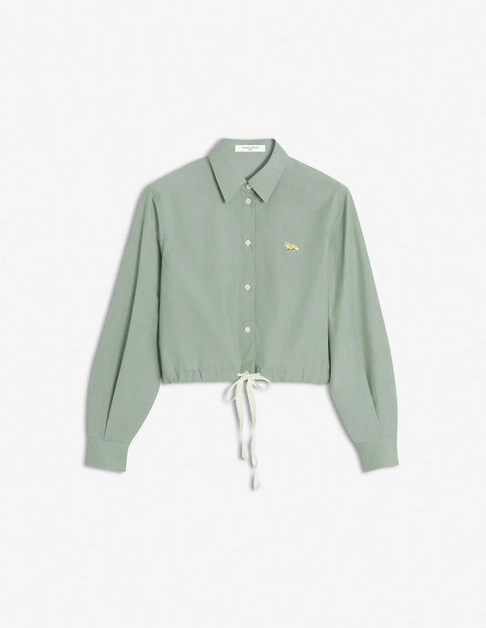 DRAWSTRING CROPPED SHIRT