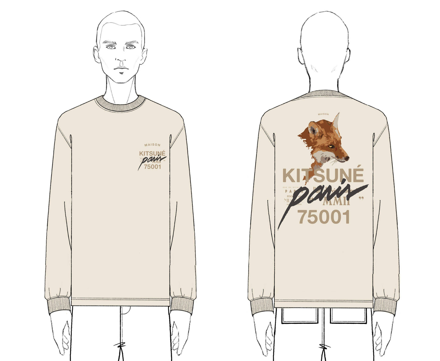 MMII FOX HEAD OVERSIZE LONG SLEEVE TEE-SHIRT