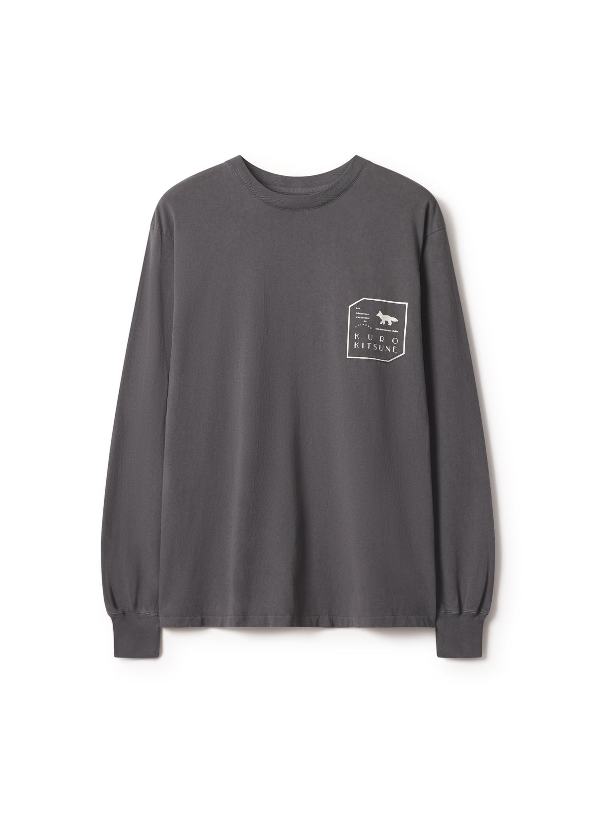 MAISON KITSUNÉ X KURO FADED BLACK LONG SLEEVE TEE