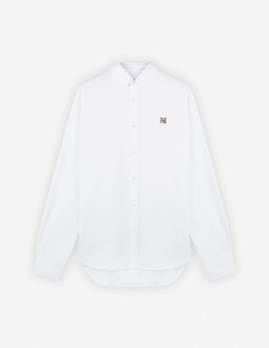 BUTTON DOWN CLASSIC SHIRT WITH INSTITUTIONAL FOX HEAD PATCH IN OXFORD