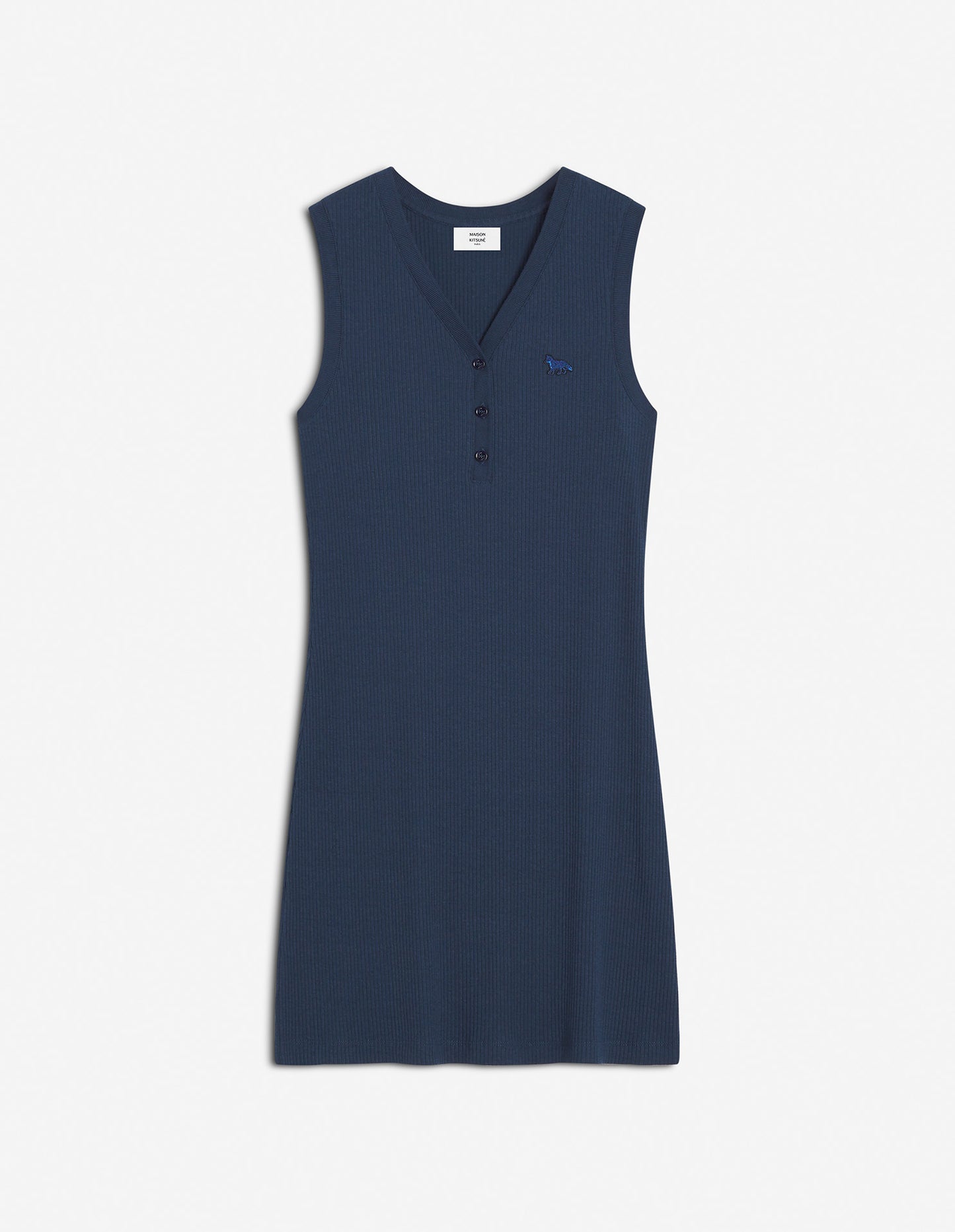 BABY FOX PATCH RIBBED DRESS