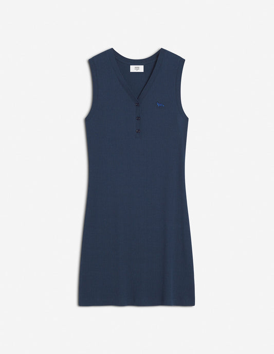 BABY FOX PATCH RIBBED DRESS