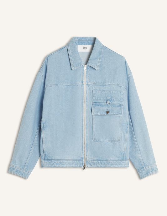 ZIPPED DENIM JACKET