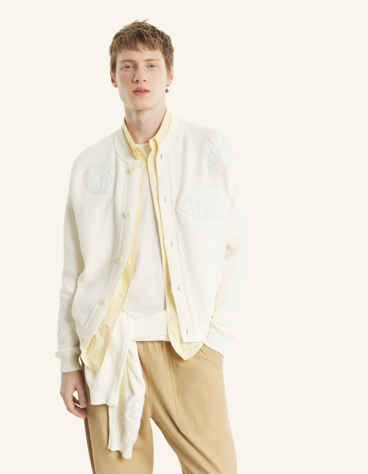 ART NOUVEAU STAMPS KNITTED BLOUSON
