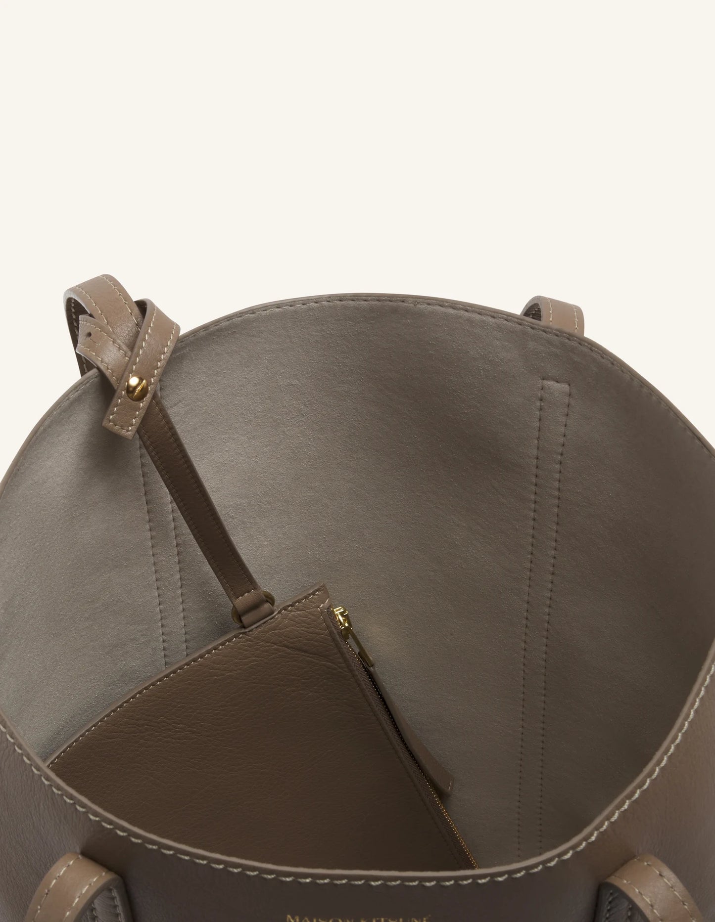 MAISON KITSUNE PARIS LEATHER TOTE