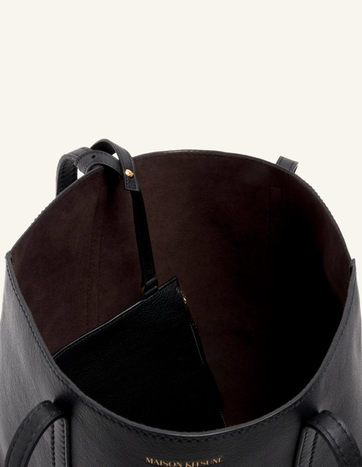 MAISON KITSUNE PARIS LEATHER TOTE