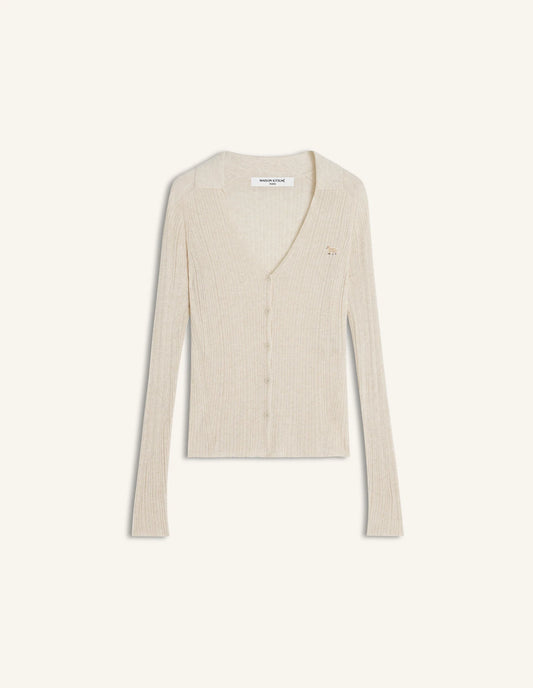 BABY FOX FINE RIB CARDIGAN