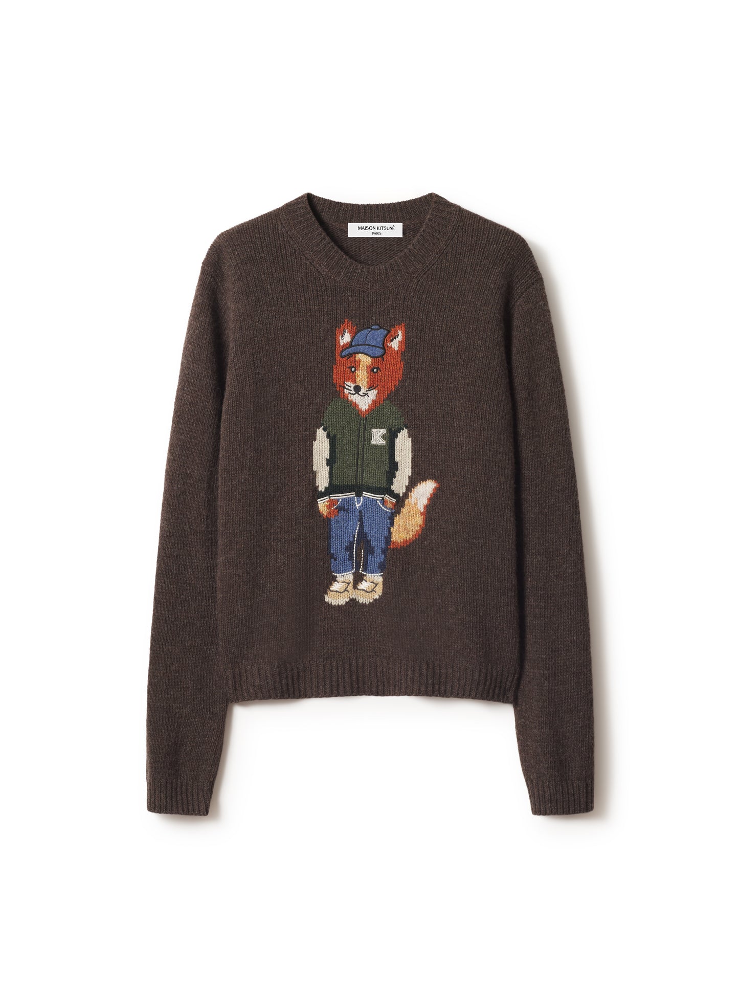 DRESSED FOX INTARSIA WOOL JUMPER