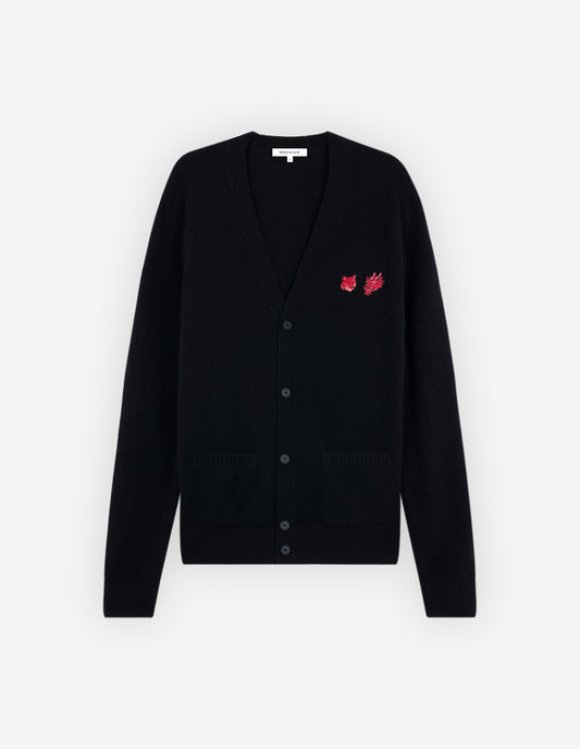 DOUBLE PATCH FOX & DRAGON CARDIGAN