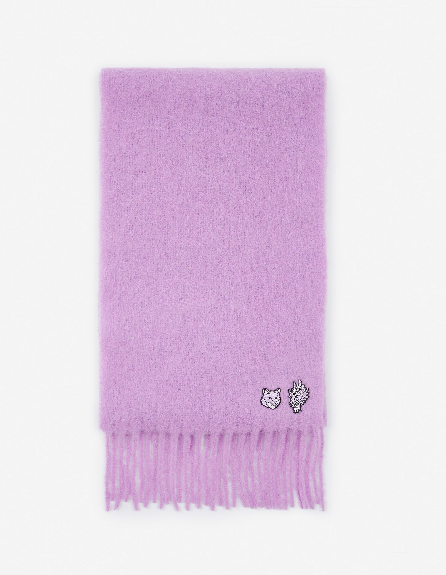 DOUBLE PATCH FOX & DRAGON BABY ALPACA SCARF