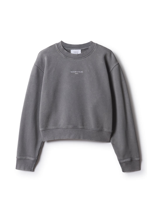MAISON KITSUNÉ PARIS FADED CROPPED SWEATSHIRT